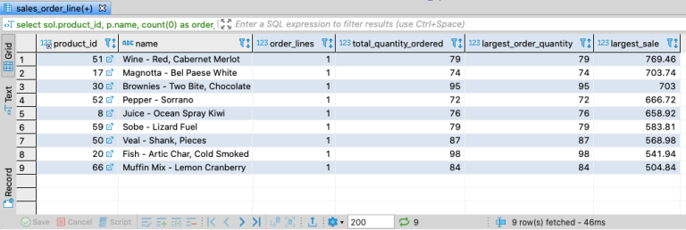 Results after filtering