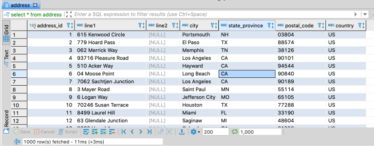 Address data